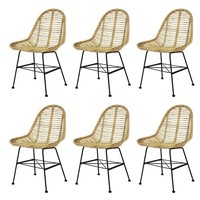 Vidaxl EsszimmerstüHle, 6Er-Set, Naturrattan