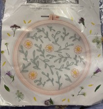 Floral Chiffon Embroidery Kit New And Sealed Everything Included