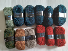Lot 12 pelotes de laine - qualité « Jaspée » - Bergère de France – Argus, Chacal