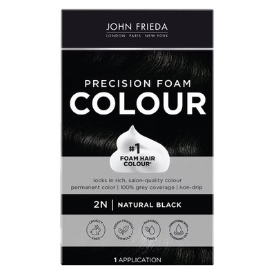 John Frieda Luminous Black Precision Foam Color,Hair Color Foam-2N Natural Black