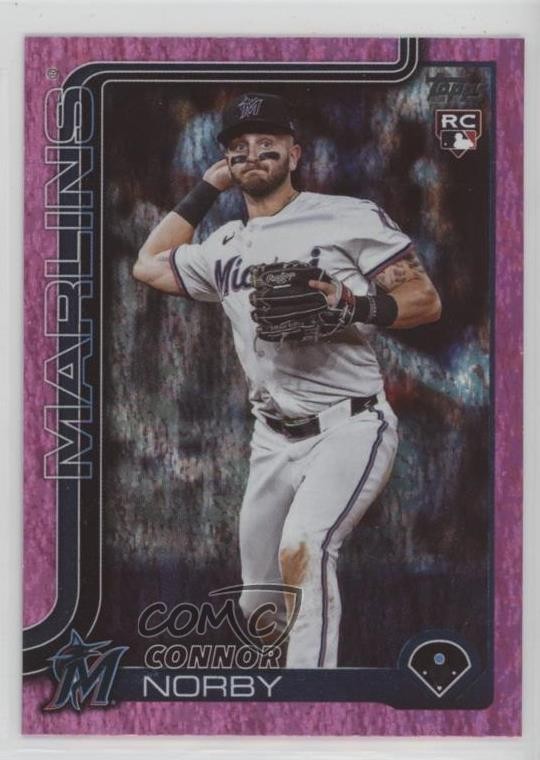 2025 Topps Series 1 Pink Holo Foil Connor Norby #132 Rookie RC e9p