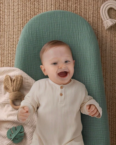 Blissful Diary муслиновый детский пеленальный коврик с водонепроницаемым авокадо, римский зеленый - Изображение 4 из 4