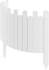 Bordo Giardino 40 Cm, Bianco, 100Cm, Recinzione in Legno Flessibile, Palizzata,