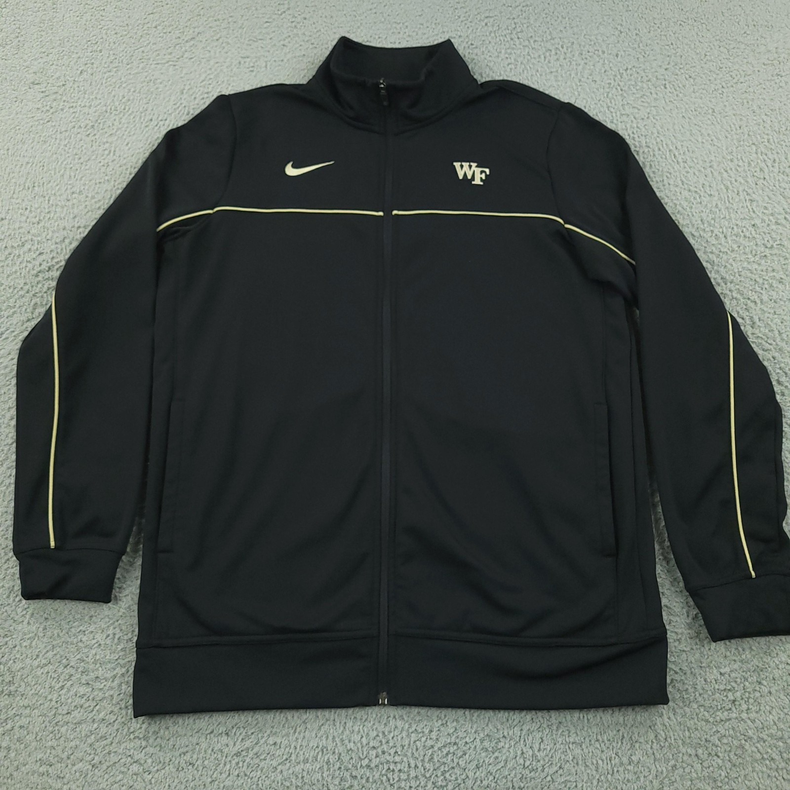 Wake Forest Demon Deacons Jacket Mens Large Black NCAA Basketball Nike Dri Fit