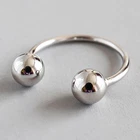 Solid 925 Sterling Silver Band Ring Double Beads Rings Handmade Ring All Size