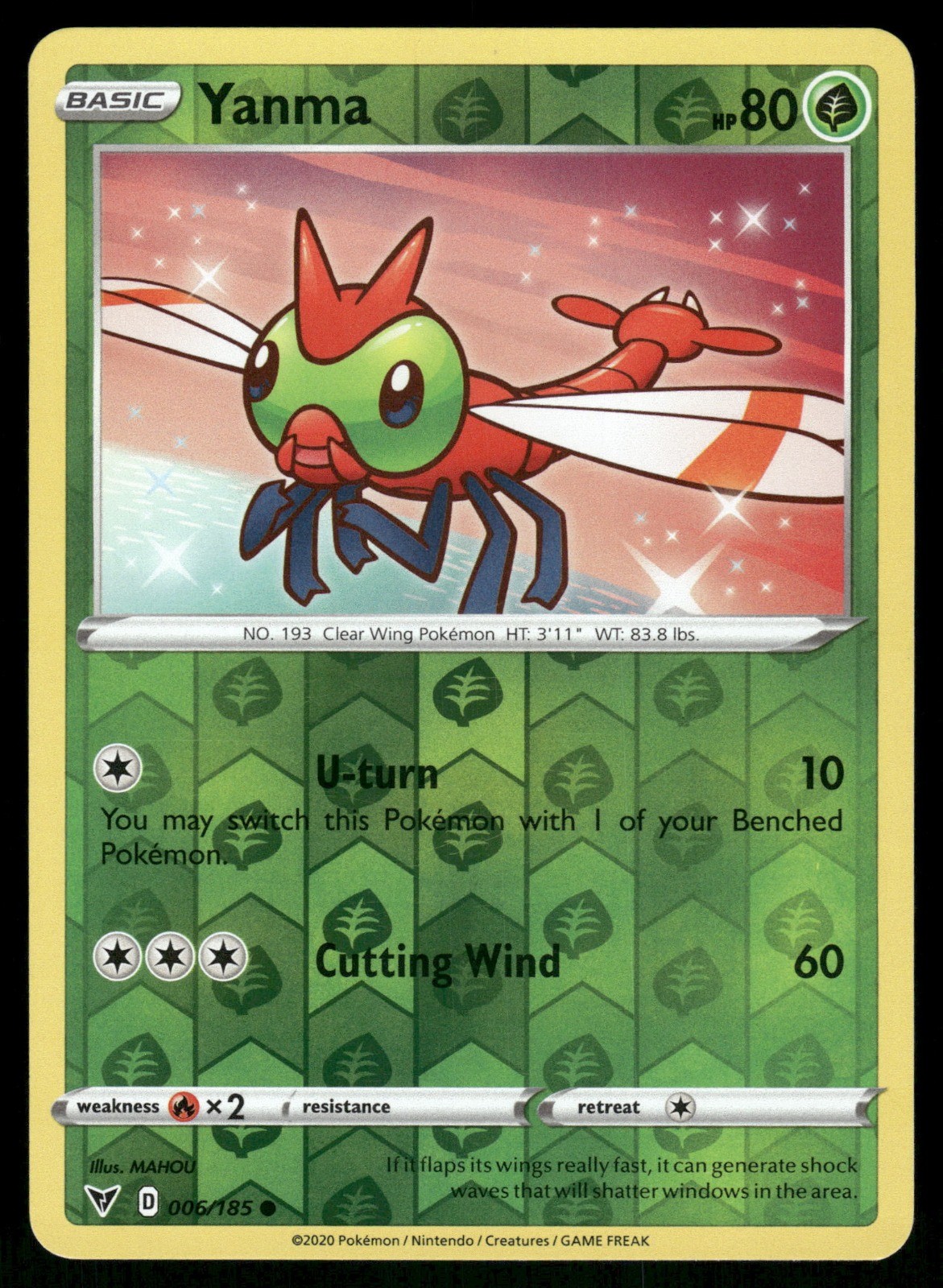 Yanma Reverse Holo Common SWSH04: Vivid Voltage 006/185 NM