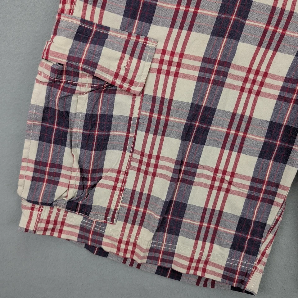 Pantalones Cortos Polo Jeans Company Ralph Lauren Para Hombre 36 Rojo Azul Cuadros Bolsillos Carga Foto 3 de 4