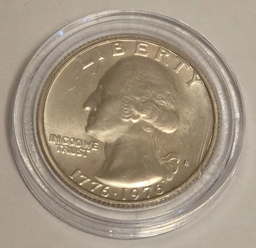 1976 S (Silver) Washington Quarter - BU Condition - 40% Silver In Capsule II