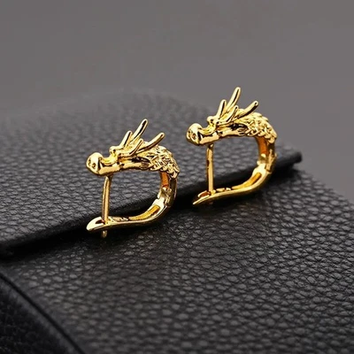 Boucles d'oreilles créoles créoles pour hommes créoles pour femmes dragon... - Photo 1/4