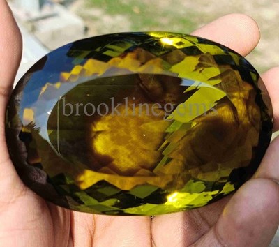 Natural Certified 100 Ct Yellow Citrine Brazil Oval Shape Loose Gemstone 6FG