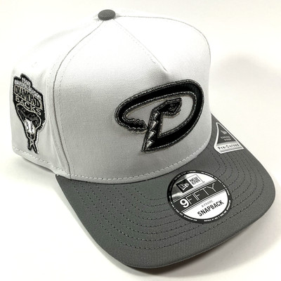 New Era AZ Diamondbacks Exclusive Wht Gunmetal 9FIFTY A-Frame Snapback Hat Cap