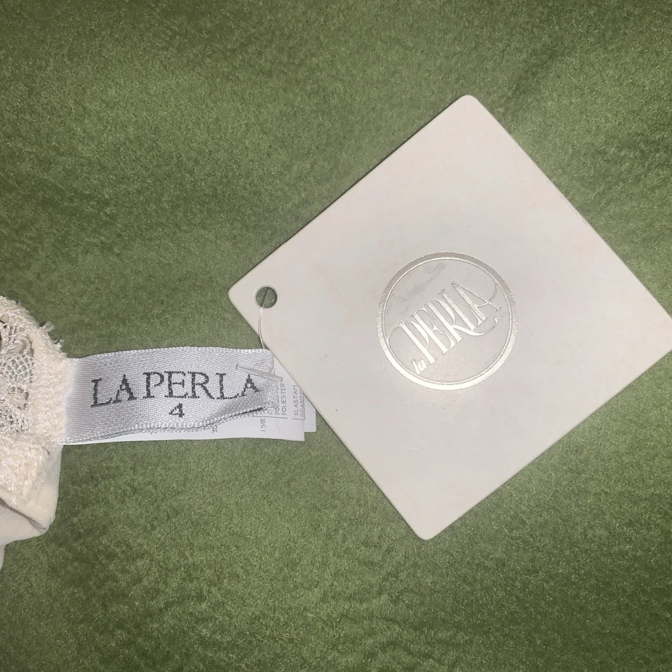 Bragas La Perla Marfil Encaje Talla 4 EE. UU. Grandes Hechas en Italia Nuevas con Etiquetas Foto 3 de 4