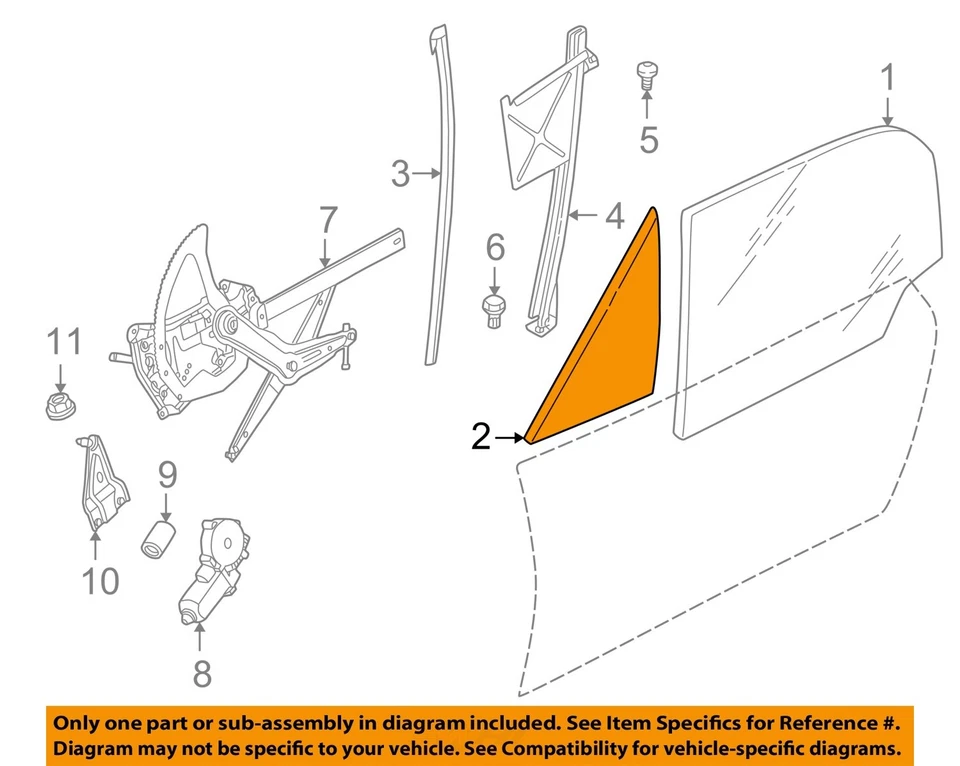 Vidro de janela de ventilação dianteiro direito usado serve: 2000 Bmw z3 sem acabamento cromado frente direita - Imagem 3 de 4