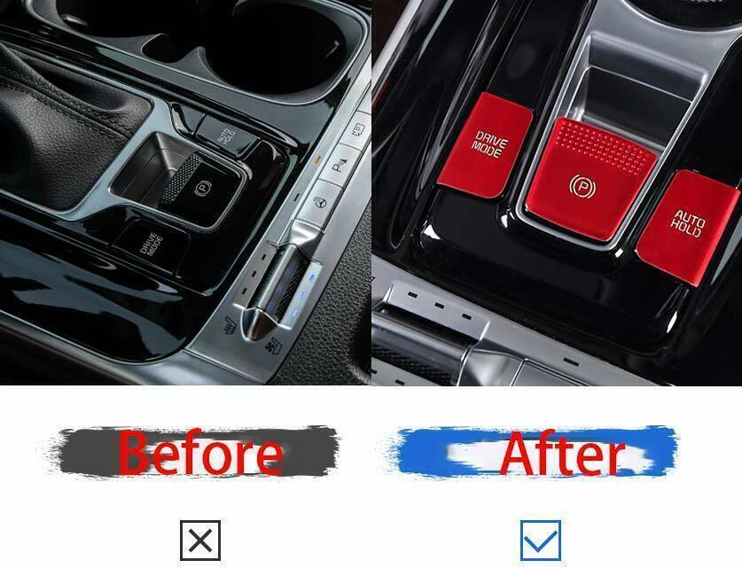 Red Aluminum Center Console Button Sticker Trim Cover For Kia Carnival ...