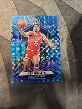 Julius Erving 2023-24 Panini Mosaic NBA Greats Reactive Blue Prizm Card # 292