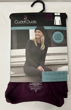 New Cuddl Duds Womens Burgundy Fleecewear Stretch Crew Top Size 6-8 SMALL
