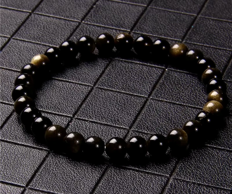 Bracelet Pierre Obsidienne Noire