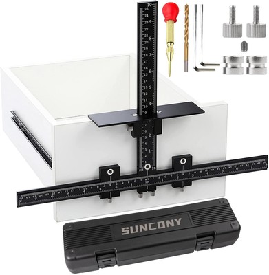 SUNCONY Cabinet Hardware Jig Tool All Aluminum Alloy,Adjustable Drill Guide T...