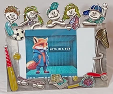 Picture Frame Children Sports Theme Colorful Encrusted Bling 5" x 3.5"