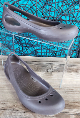 Crocs Womens KADEE BALLET Flats BROWN SLIP ON SHOES Size 8  #11215