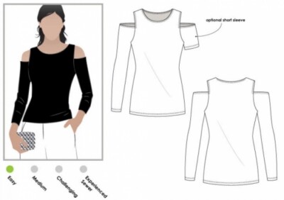 Style Arc Schnittmuster Cold Shoulder Top Damen Größen 18-30