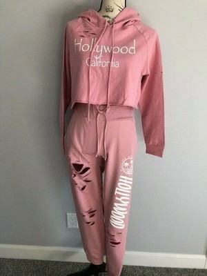 New Ever Hottie Grunge Crop Hood and Grunge Long Pants, Size S