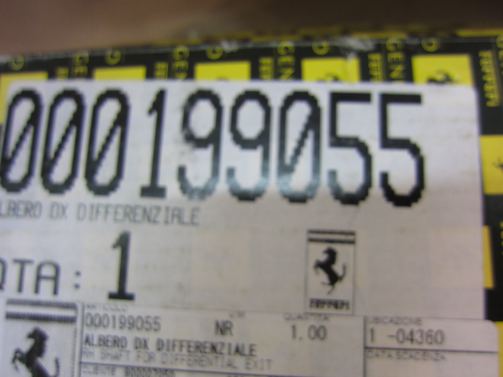 Ferrari 360,Enzo Maserati 4200 - RH Shaft For Differential - P/N199055