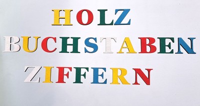 Buchstaben Ziffern Bunt 17cm Sperrholz DIY Holz 3.5 mm   B55