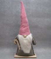 Gilde Deko Wichtel Nikolaus Stoff Samt Rosa Winter Weihnachten Advent