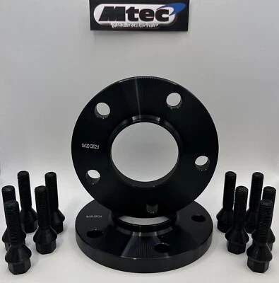 MTEC BMW Black Hubcentric 20mm Wheel Spacers & Bolts 72.6 5x120 PCD E46 E60 E92