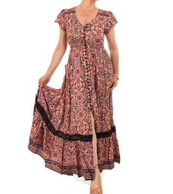 chinese dress ladies Timeless Estate Paisley Maxi Dress Curves 2XL / French Vanilla main image 1