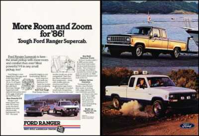 1986 Ford Ranger Truck Original 2-page Advertisement Print Art Car Ad ...