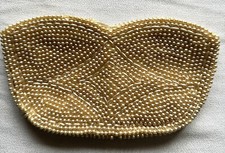 Vintage Beaded Pearl Clutch Miranda Japan 7 in with Zipper- Good Condition