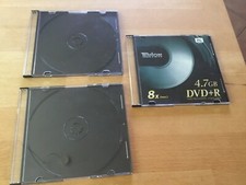 2 custodie per CD/DVD, trasparenti + nere, 1 DVD + R, 4,7 GB RW