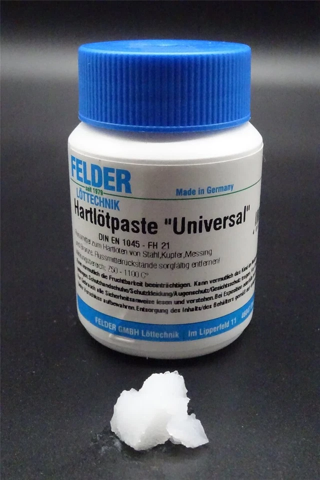 FELDER LÖTTECHNIK 100g Hartlötpaste Universal FH 21 Flussmittel für Kupfer Stahl Messing Bronze