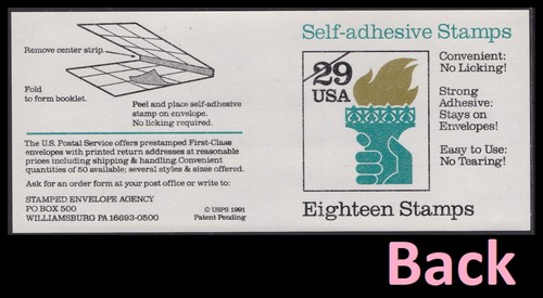US 2531Ae Liberty Torch 29c ATM booklet 18 overall tagging MNH 1992 - Picture 3 of 3
