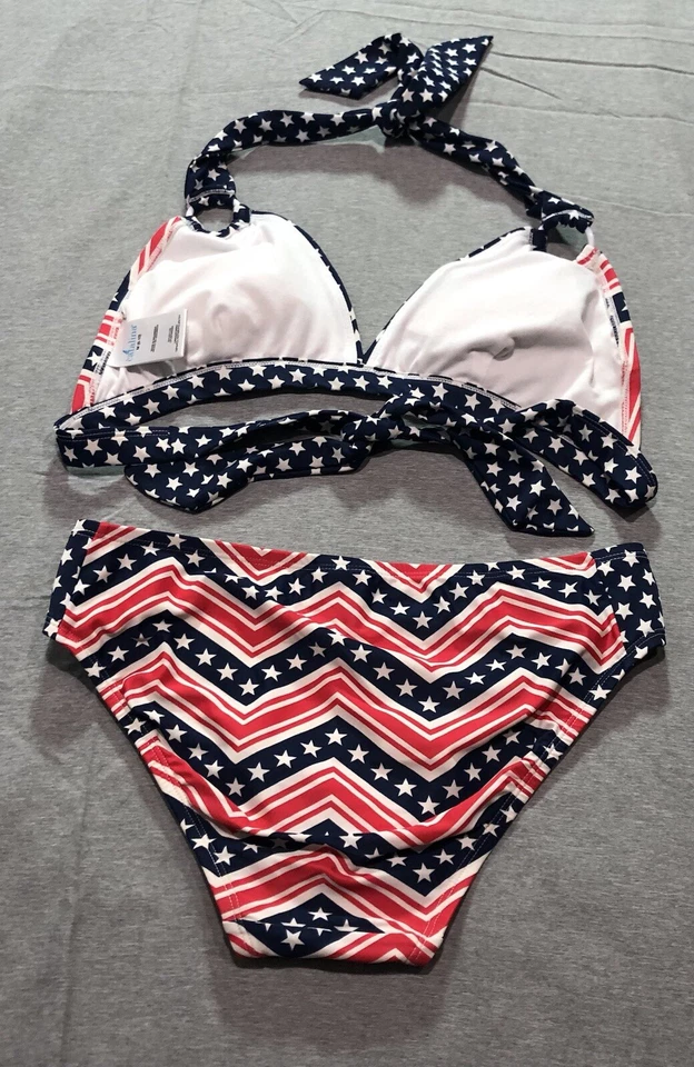 Купальник бикини женский Catalina M США небесный патриотический пляжный отдых ретро - Изображение 4 из 4