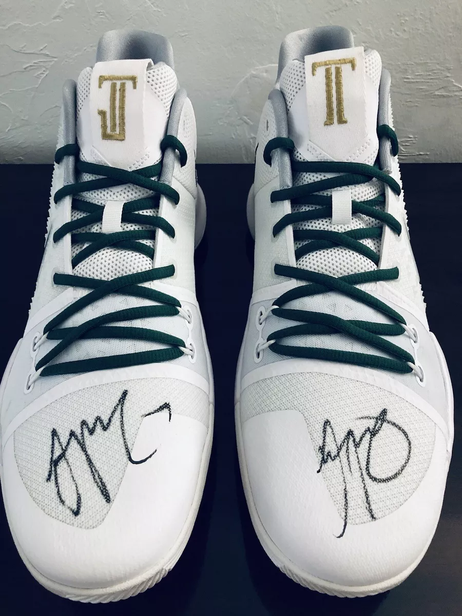 Jayson Tatum Boston Celtics Autographed Shoes Nike Kyrie Signed ROOKIE YEAR  PSA!