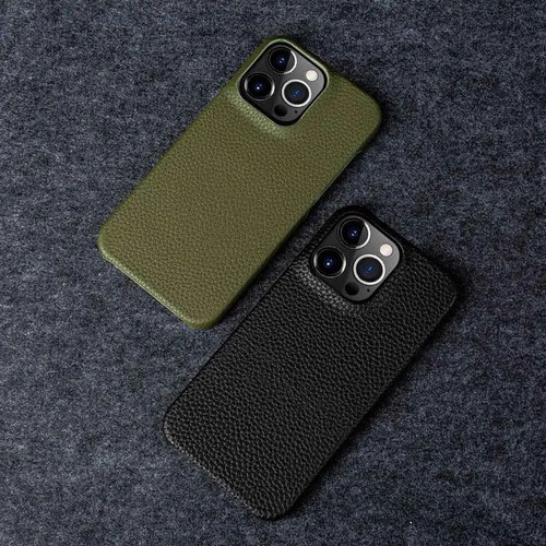 Coque arrière en cuir véritable pour iPhone 15 14 13 12 11 Pro Max Business neuve - Photo 3 sur 13