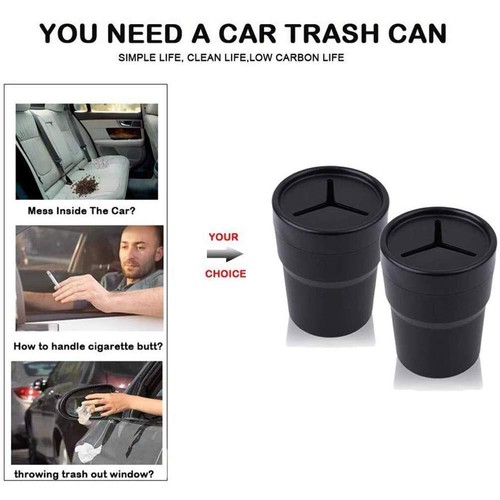 Car Trash Can with Lid Mini Auto Garbage Can Leakproof Vehicle Trash Bin Fits... - Picture 4 of 6