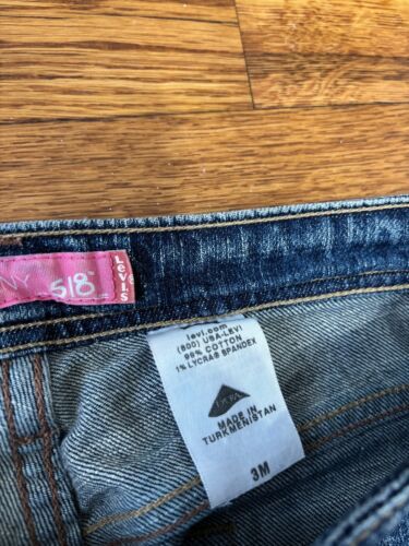 Vintage Levi's Womens 518 Skinny Jeans Sz Juniors 3M Blue Low Rise Denim Pants - Picture 4 of 5