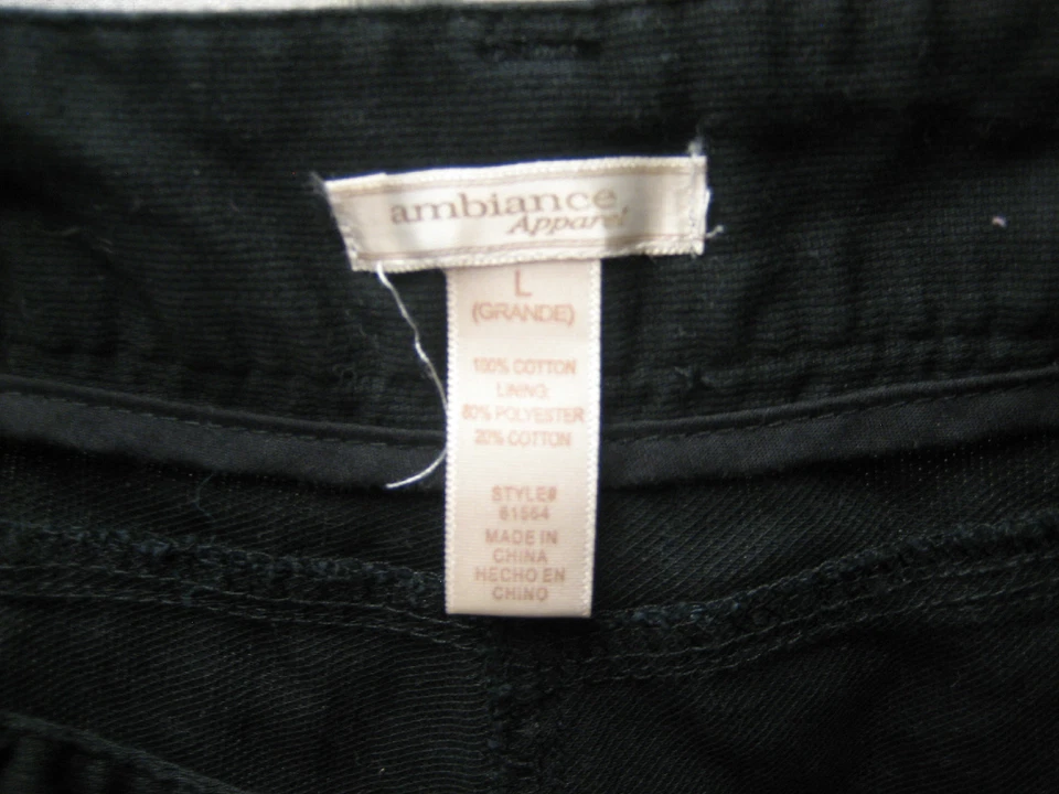 Ambiance Apparel L Grande Para Mujer Negra Informal Sólida Cremallera con Bolsillos Falda Foto 4 de 4