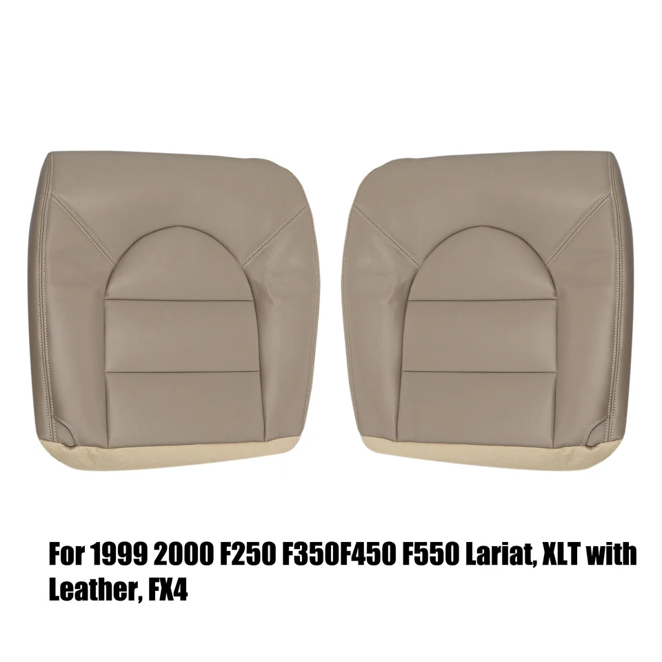 Cubierta de asiento inferior de cuero tostado para Ford F250 F350 Lariat SuperDuty 1998 1999 2000 Foto 2 de 4