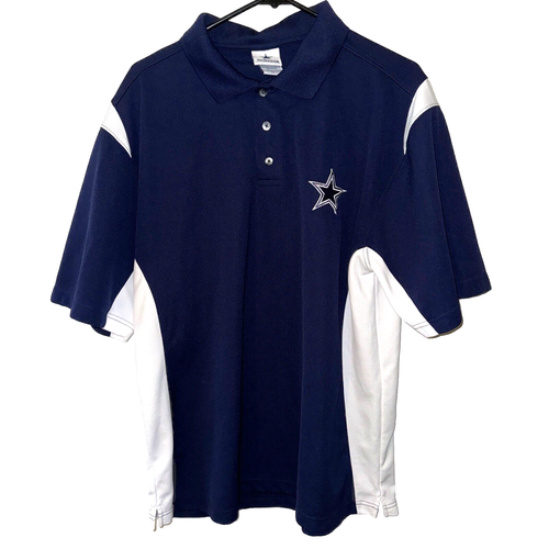 DALLAS COWBOYS polo Shirt, 100% Polyester, Size L, Enjoy Same Day FAST Shipping