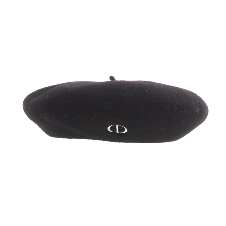 Christian Dior Kids CD 100% Wool Beret Black Size T3 Hat Made in France #CO56 S - Image 2 of 4