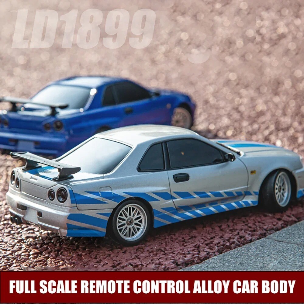 1/18 Skyline GTR RC Model Drift Car 2.4GHz Alloy Body Shell Racing Car