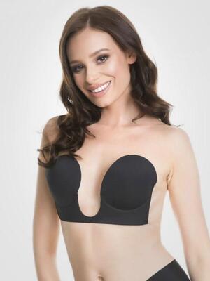 Julimex Self-adhesive Bra with Silicone W!bra Black Adhesive Women Plunge