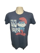 The Smurfs Call Me Big Papa Adult Small Gray TShirt