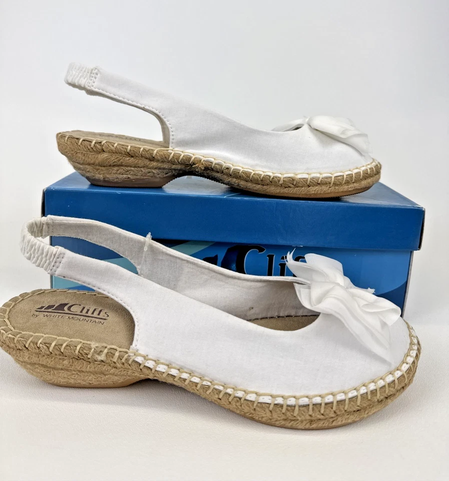 Sandalias para mujer Cliffs by White Mountain alegres blancas talla 9 anchas nuevas en caja Foto 3 de 4