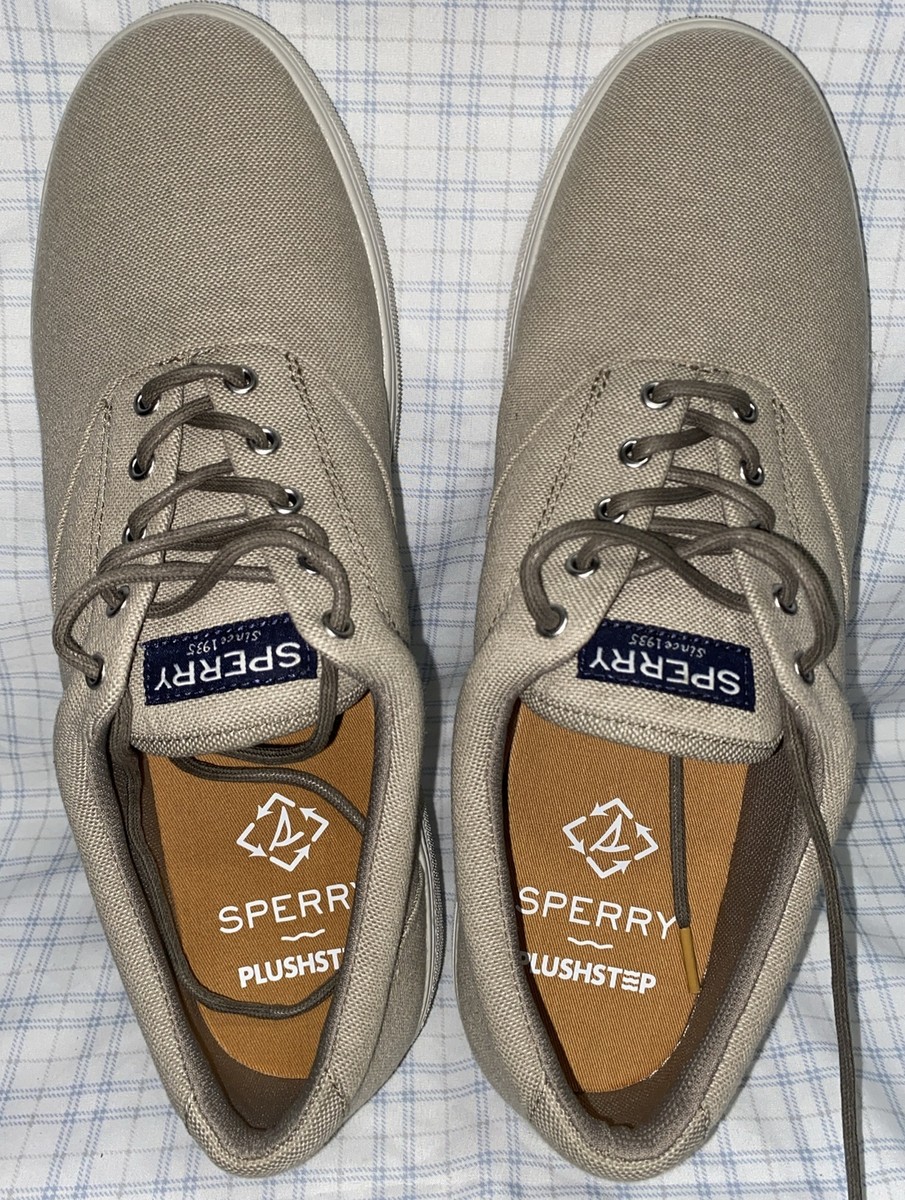 Size 16 Sperry PlushStep New Men\'s Halyard Baja Gray Casual Lace Up Shoes STS25 Sperry Top-Sider Halyard Plushstep Cvo Baja Seacycled Men main image 2
